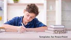  Presentation with school - Beautiful slides featuring kid-preparing-for-school backdrop and a soft green colored foreground