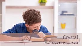  Presentation with home schooling - Theme featuring kid-preparing-for-school background and a coral colored foreground