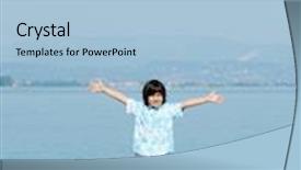  Presentation with dock - Audience pleasing presentation theme consisting of running and jumping on dock backdrop and a light blue colored foreground