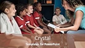  Presentation with locker room - Audience pleasing presentation consisting of kid-s-soccer-team-talking backdrop and a coral colored foreground
