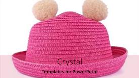  Presentation with pink white - PPT theme enhanced with kid-s-summer-pink-hat background and a coral colored foreground