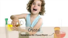  Presentation with chemistry - Colorful PPT theme enhanced with kid science experiment - beautiful chemistry little girl playing backdrop and a coral colored foreground