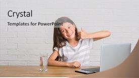  Presentation with kid unity - Beautiful theme featuring kid sitting on the table backdrop and a light gray colored foreground