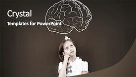 Presentation with school - PPT theme with kid student girl against school background and a dark gray colored foreground