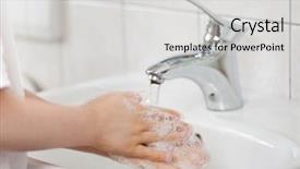  Presentation with hand washing - Presentation having kid washing hands background and a light gray colored foreground