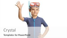  Presentation with mask - Slide deck with kid-wearing-a-wetsuit-diving background and a white colored foreground