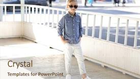  Presentation with alcohol cute - PPT theme having kid wearing sunglasses - cute fashionable boy outdoors background and a lemonade colored foreground