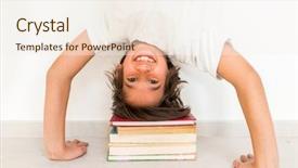  Presentation with back school education - Beautiful theme featuring kid with school books upside backdrop and a  colored foreground