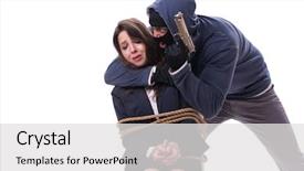  Presentation with woman tied rope sexual - Cool new presentation design with kidnapper with tied woman isolated backdrop and a light gray colored foreground