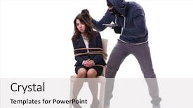  Presentation with blue and white tie dye swirl - Amazing presentation having kidnapper with tied woman isolated backdrop and a light gray colored foreground