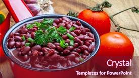  Presentation with beans - PPT theme having kidney - beans cooked in the bowl background and a tawny brown colored foreground