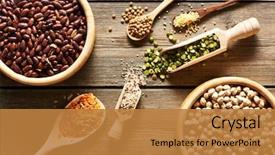  Presentation with kidney - Colorful presentation theme enhanced with kidney - bowls and spoons of various backdrop and a gold colored foreground