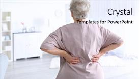  Presentation with elderly home - Cool new slides with kidney - elderly woman suffering from backache backdrop and a sky blue colored foreground