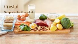  Presentation with healthy eating - Slide set consisting of kidney - healthy eating and diet concept background and a lemonade colored foreground