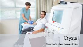  Presentation with renal - Cool new PPT layouts with kidney - male patient in renal replacement backdrop and a light gray colored foreground