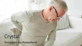  Presentation with back pain - Slide deck consisting of kidney - people healthcare and problem concept background and a light gray colored foreground