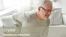  Presentation with back pain - Theme enhanced with kidney - people healthcare and problem concept background and a gray colored foreground