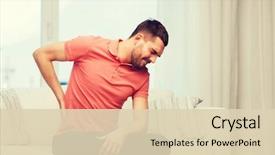  Presentation with back pain - Amazing slides having kidney - people healthcare and problem concept backdrop and a lemonade colored foreground