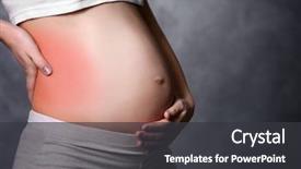  Presentation with pregnant woman - PPT layouts featuring kidney - pregnant woman with back ache background and a dark gray colored foreground