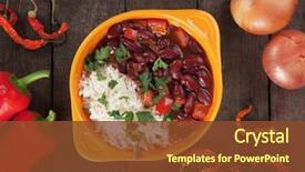  Presentation with ring food - Cool new PPT theme with kidney - rice and beans brazilian food backdrop and a tawny brown colored foreground