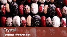  Presentation with beans legumes - Slides with kidney - soaked different beans multicolored legumes background and a tawny brown colored foreground