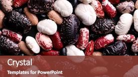  Presentation with beans legumes - Beautiful PPT theme featuring kidney - soaked different beans multicolored legumes backdrop and a tawny brown colored foreground