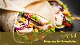  Presentation with tortilla - Audience pleasing PPT theme consisting of kidney - traditional mexican tortilla wrap backdrop and a tawny brown colored foreground