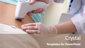  Presentation with ultrasound - Cool new theme with kidney - young man visiting radiologyst backdrop and a coral colored foreground