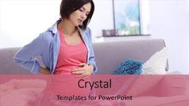  Presentation with backache - Theme enhanced with kidney - young pregnant woman suffering background and a coral colored foreground
