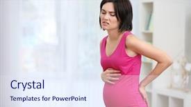  Presentation with kidney - Beautiful slides featuring kidney - young pregnant woman suffering backdrop and a sky blue colored foreground