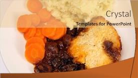  Presentation with kidney - Beautiful presentation featuring kidney-and-mushroom-pie backdrop and a yellow colored foreground