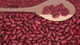  Presentation with kidney bean - Amazing PPT theme having kidney bean pulses in a wooden spoon and forming a background backdrop and a tawny brown colored foreground