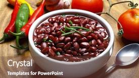  Presentation with kidney bean - Beautiful slide deck featuring industrial - agriculture industry farming people backdrop and a gray colored foreground