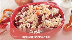  Presentation with food red - Slide deck featuring kidney beans brazilian food staple background and a coral colored foreground