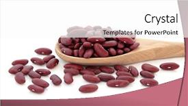  Presentation with kidney - Slide deck consisting of kidney beans in a wooden cooking spoon and scattered over white background background and a white colored foreground