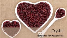  Presentation with porcelain - PPT theme with kidney beans in heart shaped background and a coral colored foreground