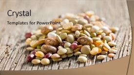  Presentation with kidney - Amazing slide deck having kidney color background - mixture of legumes on old backdrop and a soft green colored foreground