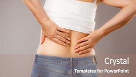  Presentation with back pain - Colorful slide deck enhanced with kidney diet - woman massaging pain back backdrop and a coral colored foreground