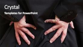  Presentation with kidney disease - PPT layouts featuring kidney disease - elderly businessman holding his hand background and a dark gray colored foreground