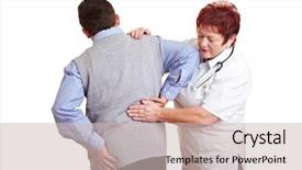  Presentation with kidney disease - Slide deck enhanced with kidney disease - man with back problems seeing background and a soft green colored foreground