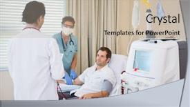  Presentation with medical renal - Presentation design having kidney disease - medical team with patient undergoing background and a mint green colored foreground
