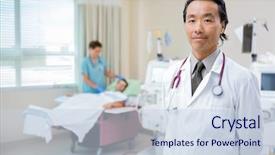  Presentation with confident - Beautiful presentation theme featuring kidney disease - portrait of confident doctor backdrop and a lemonade colored foreground