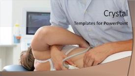  Presentation with medical ultrasound - Slide deck enhanced with kidney medical - female's lower back diagnosis carried background and a light gray colored foreground