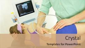  Presentation with medical ultrasound - Audience pleasing theme consisting of kidney medical - girl's lower back diagnosis carried backdrop and a coral colored foreground