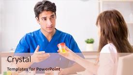  Presentation with urine - Presentation design with kidney medical - patient visiting doctor for urine background and a lemonade colored foreground