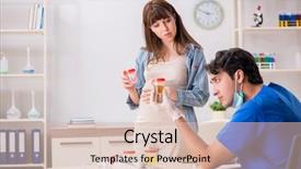  Presentation with pregnant woman doctor - Cool new PPT theme with kidney medical - pregnant woman visiting doctor backdrop and a lemonade colored foreground