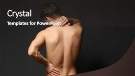  Presentation with backache - Amazing presentation theme having kidney nerves - young man suffering from backache backdrop and a dark gray colored foreground