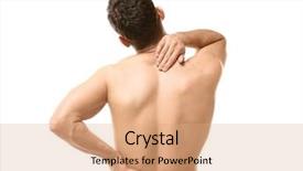  Presentation with backache - Presentation theme enhanced with kidney nerves - young man suffering from backache background and a coral colored foreground