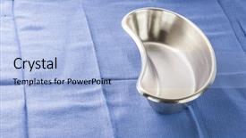  Presentation with kidney medical - Beautiful presentation theme featuring kidney tray medical equipment backdrop and a light blue colored foreground