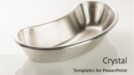  Presentation with kidney medical - Presentation enhanced with kidney tray medical equipment background and a light gray colored foreground